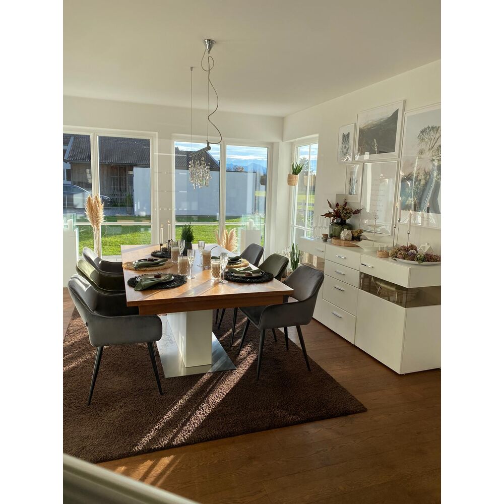 Chair with Armrest San Francisco Grey (2/Set)