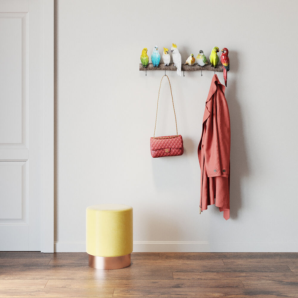 Coat Rack Exotic Birds
