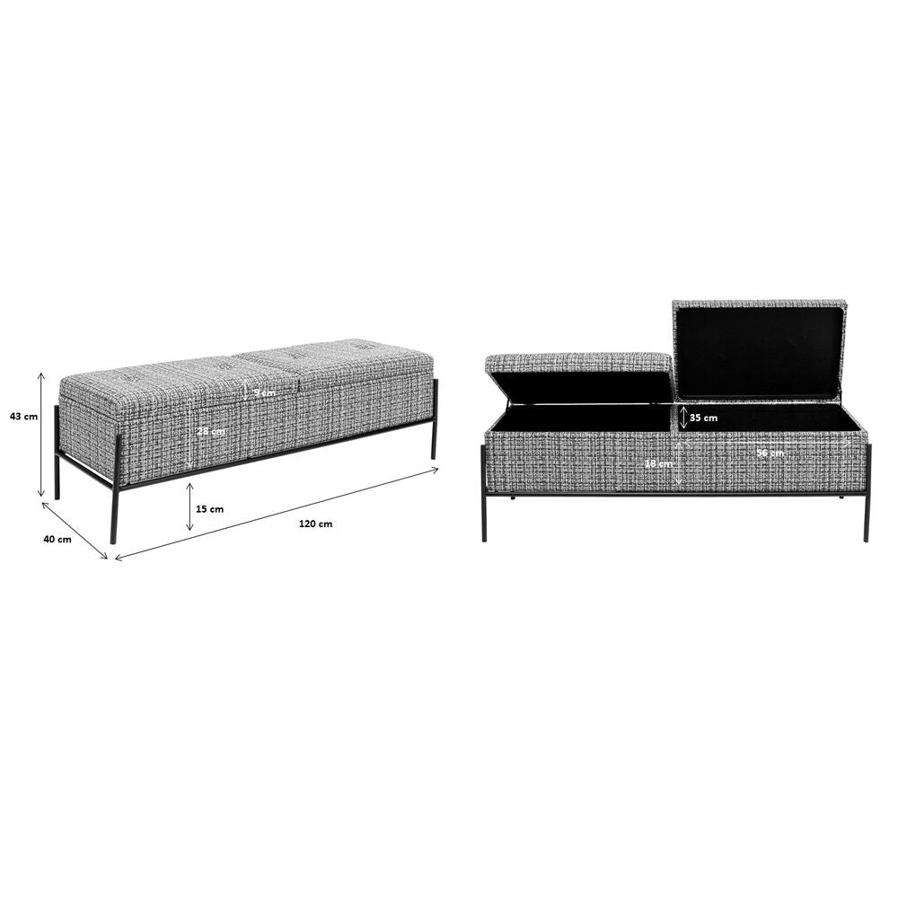 Chest bench Buttons Storage B&W Big
