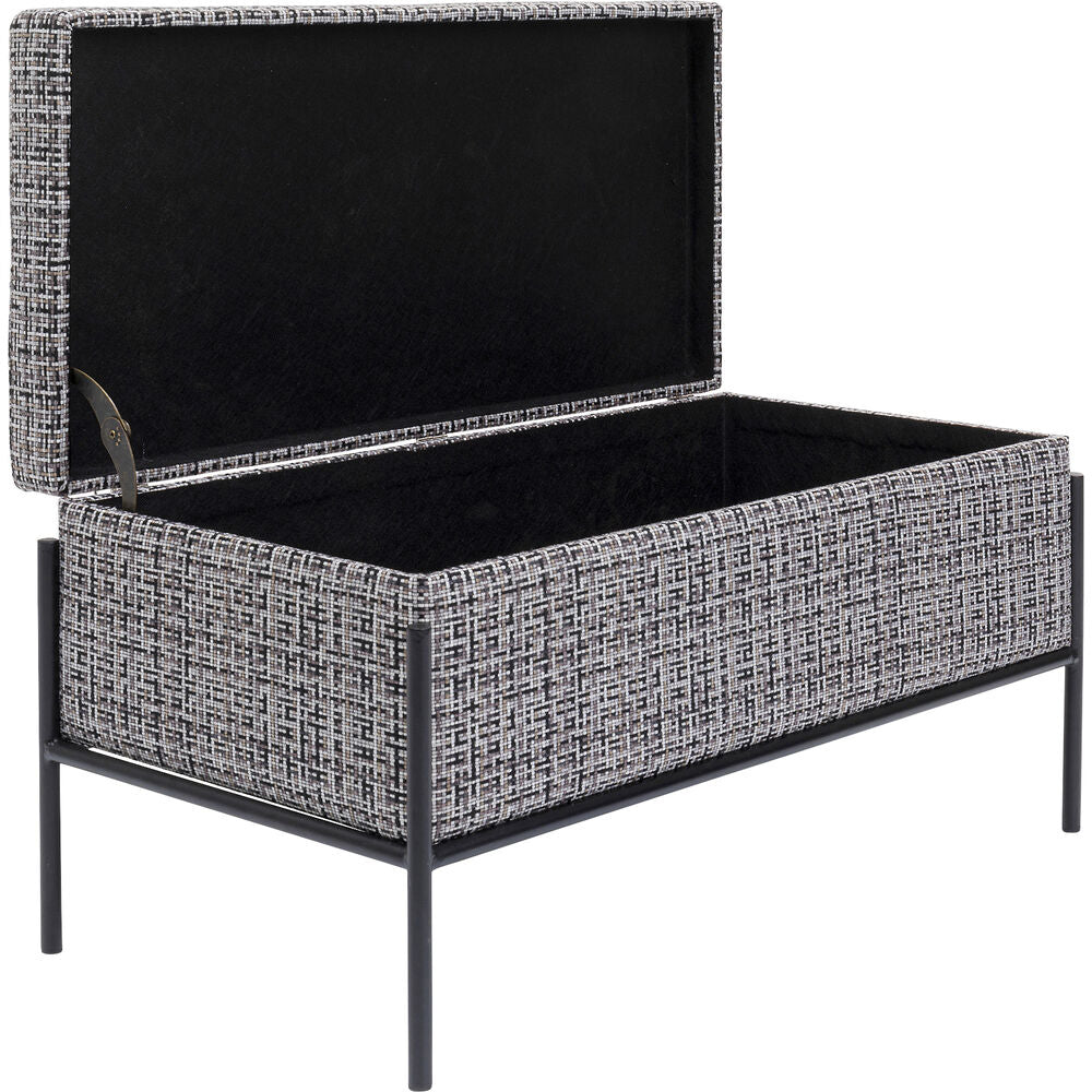 Chest bench Buttons Storage B&W Small