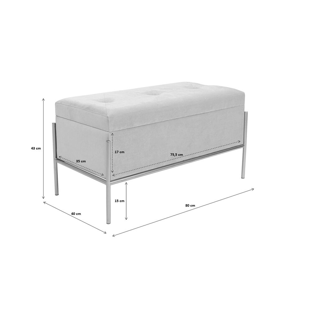 Chest bench Buttons Storage B&W Small