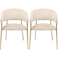 Chair with Armrest Belle Velvet Cream (1 set of 2)