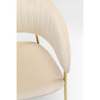 Chair with Armrest Belle Velvet Cream (1 set of 2)