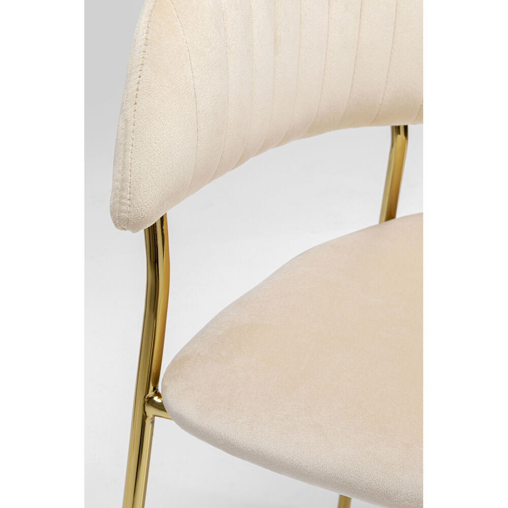 Chair with Armrest Belle Velvet Cream (1 set of 2)