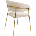 Chair with Armrest Belle Velvet Cream (1 set of 2)