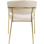 Chair with Armrest Belle Velvet Cream (1 set of 2)