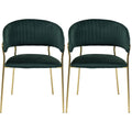 Chair with Armrest Belle Velvet Green (1 set of 2)