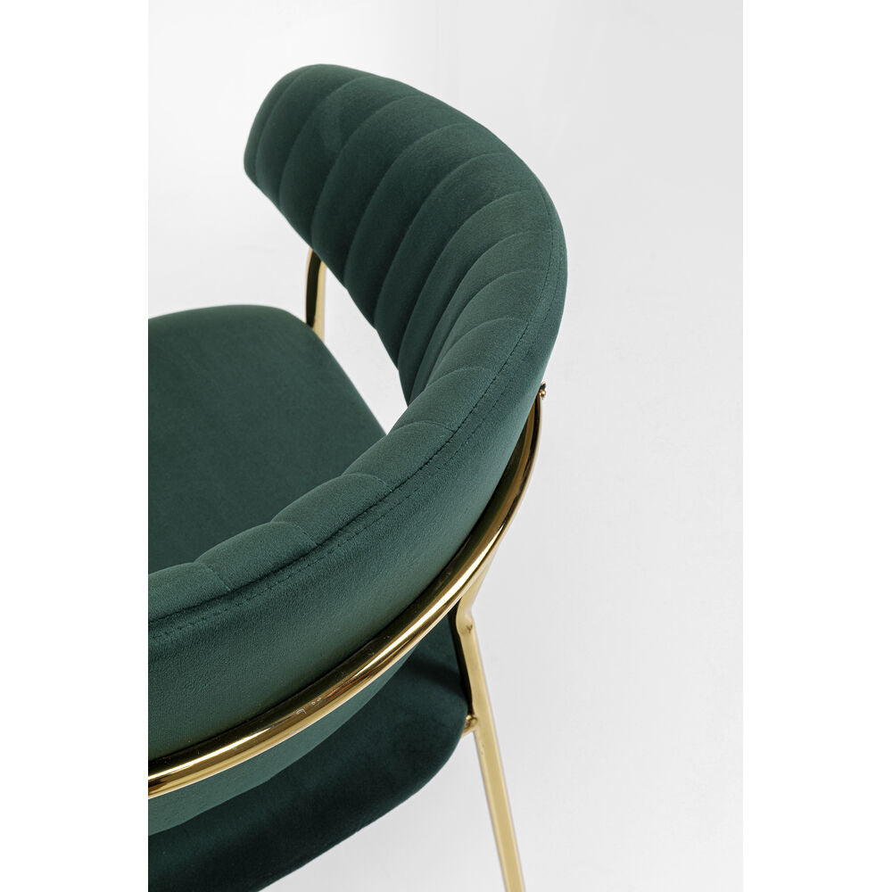 Chair with Armrest Belle Velvet Green (1 set of 2)