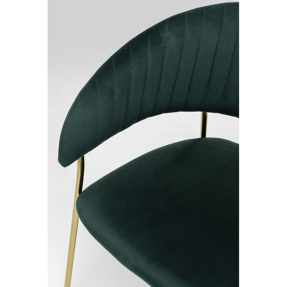Chair with Armrest Belle Velvet Green (1 set of 2)