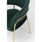 Chair with Armrest Belle Velvet Green (1 set of 2)