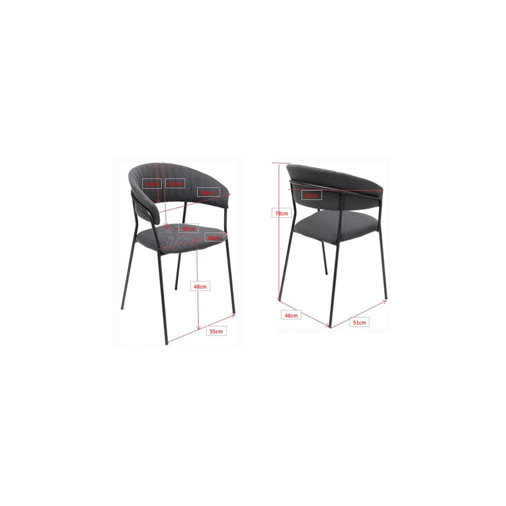 Chair with Armrest Belle Velvet Green (1 set of 2)