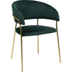 Chair with Armrest Belle Velvet Green (1 set of 2)