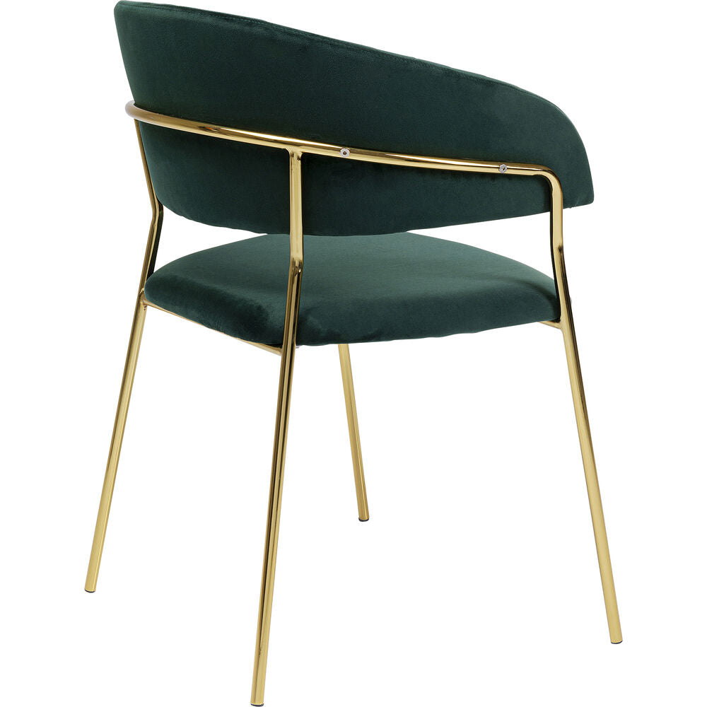 Chair with Armrest Belle Velvet Green (1 set of 2)