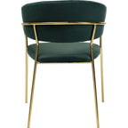 Chair with Armrest Belle Velvet Green (1 set of 2)