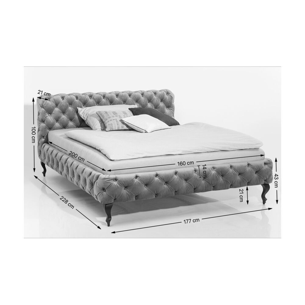 Bed Desire Velvet Ecru 160x200cm