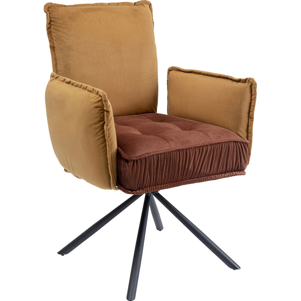 Swivel Chair with Armrest Chelsea Brown