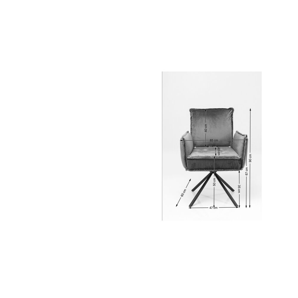 Swivel Chair with Armrest Chelsea Brown