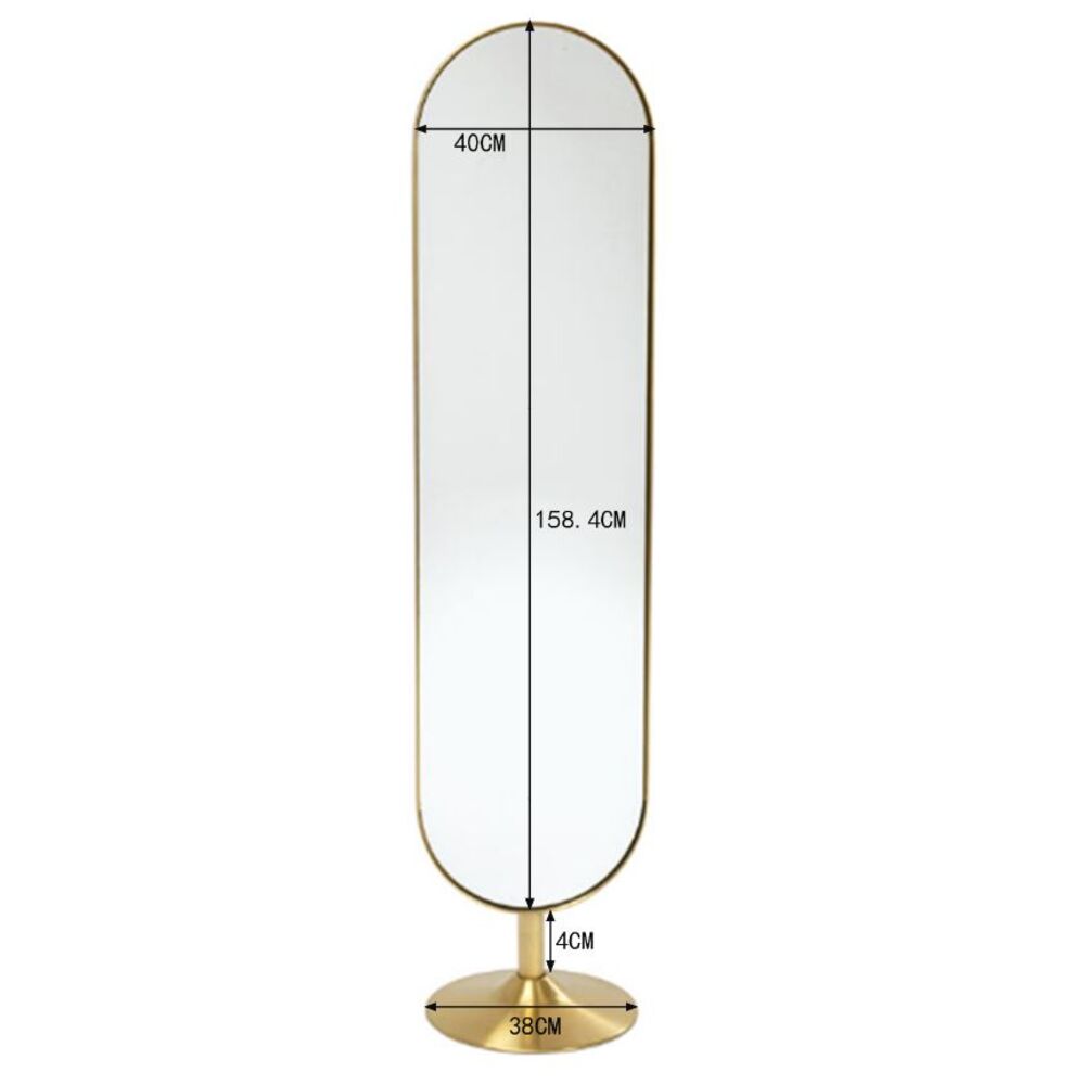Floor Mirror Curve Brass 40x170cm
