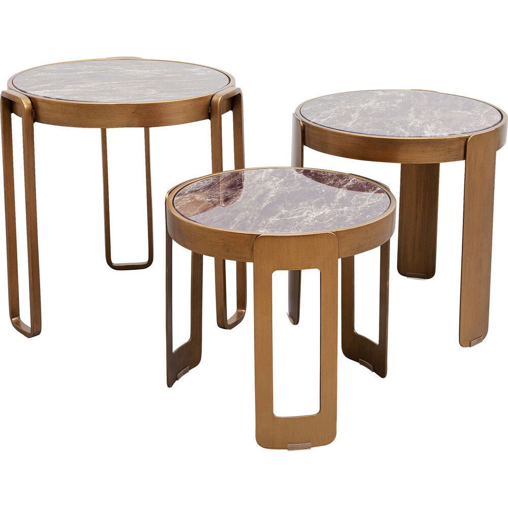 Coffee Table Perelli Brass (3/Set)