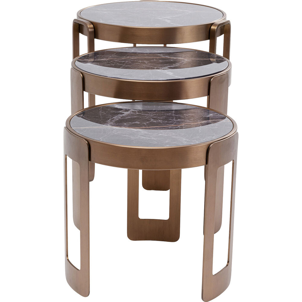 Coffee Table Perelli Brass (3/Set)