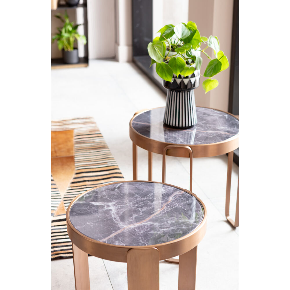 Coffee Table Perelli Brass (3/Set)