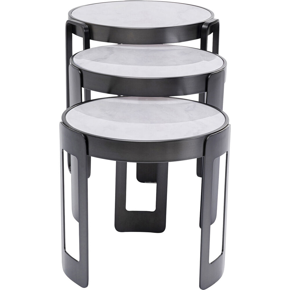 Coffee Table Perelli Black (3/Set)