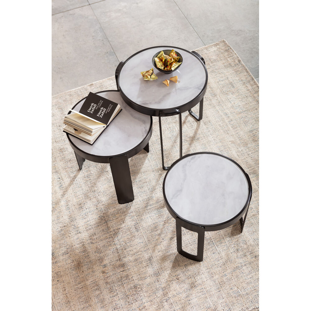 Coffee Table Perelli Black (3/Set)
