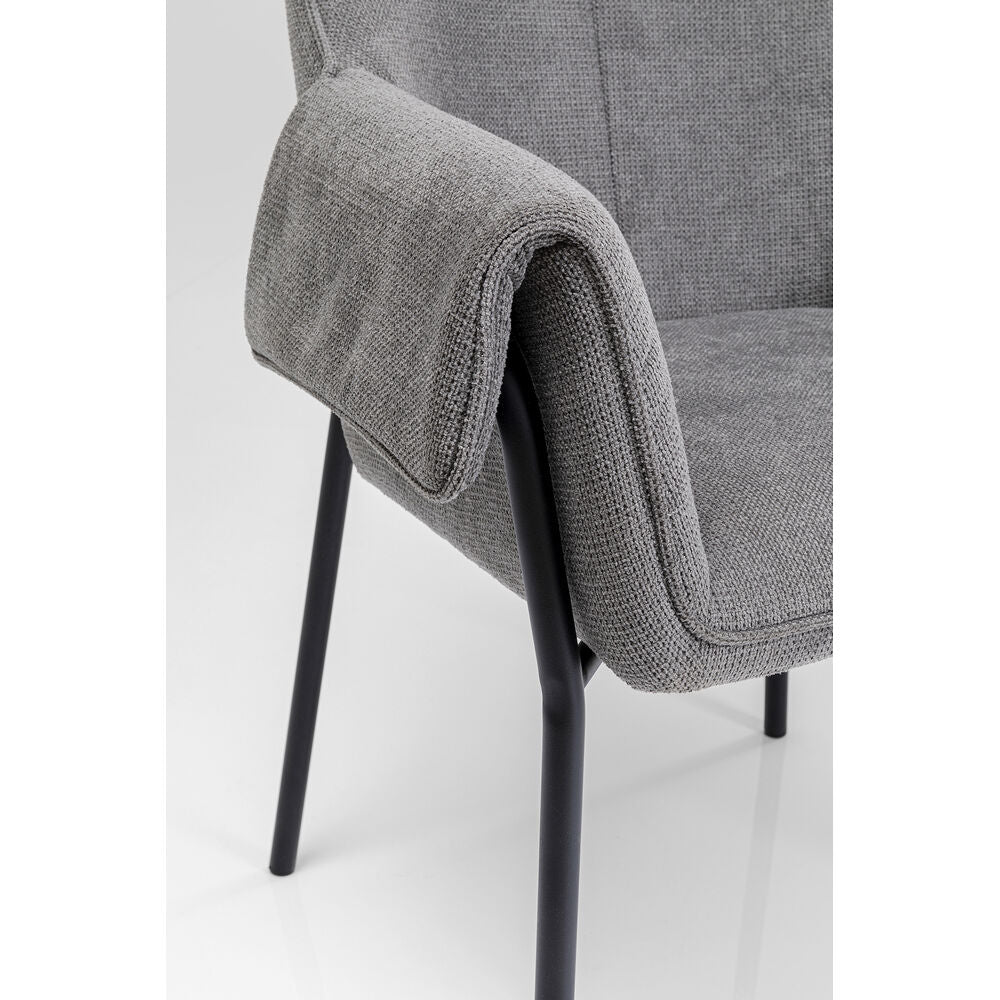 Chair with Armrest Bess Grey (2/Set)
