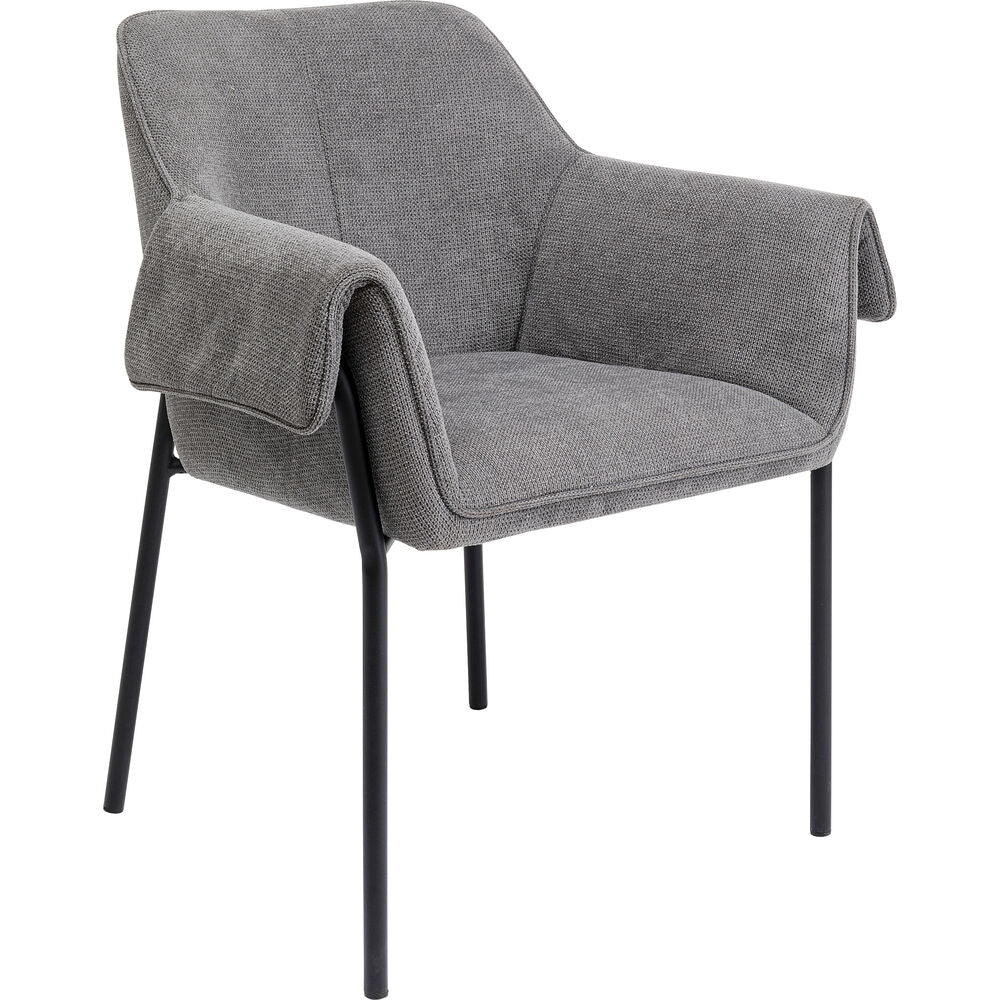 Chair with Armrest Bess Grey (2/Set)