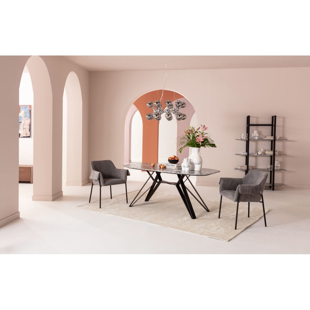 Chair with Armrest Bess Grey (2/Set)