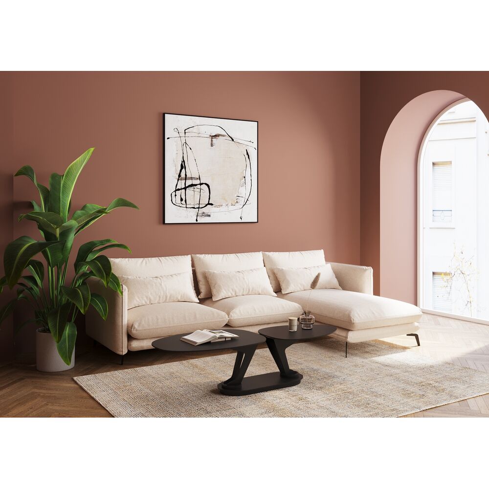 Coffee Table Franklin Black 150x58cm