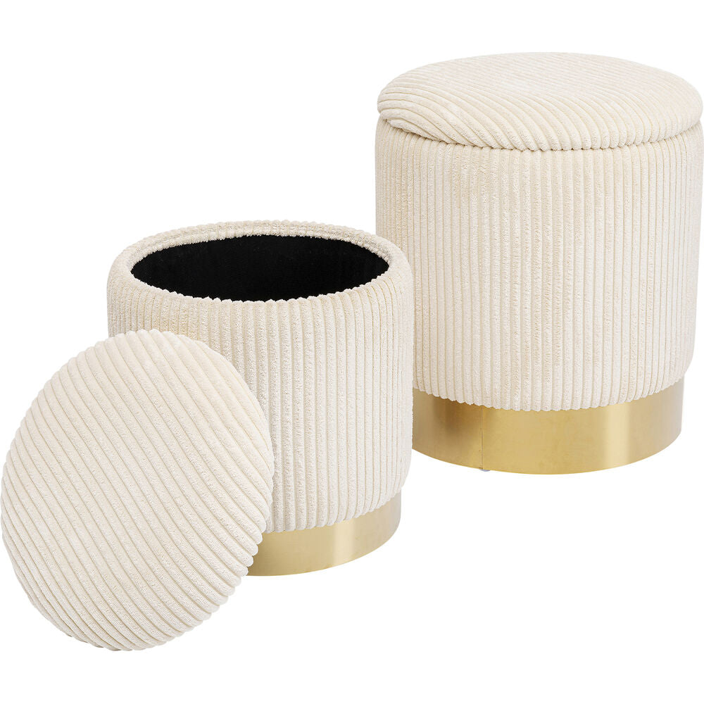 Chest stool Cherry Storage Cord Creme (2/Set)