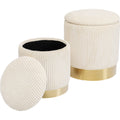 Chest stool Cherry Storage Cord Creme (2/Set)