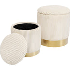 Chest stool Cherry Storage Cord Creme (2/Set)