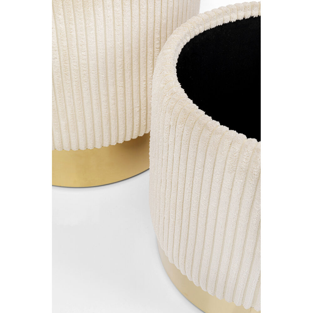 Chest stool Cherry Storage Cord Creme (2/Set)