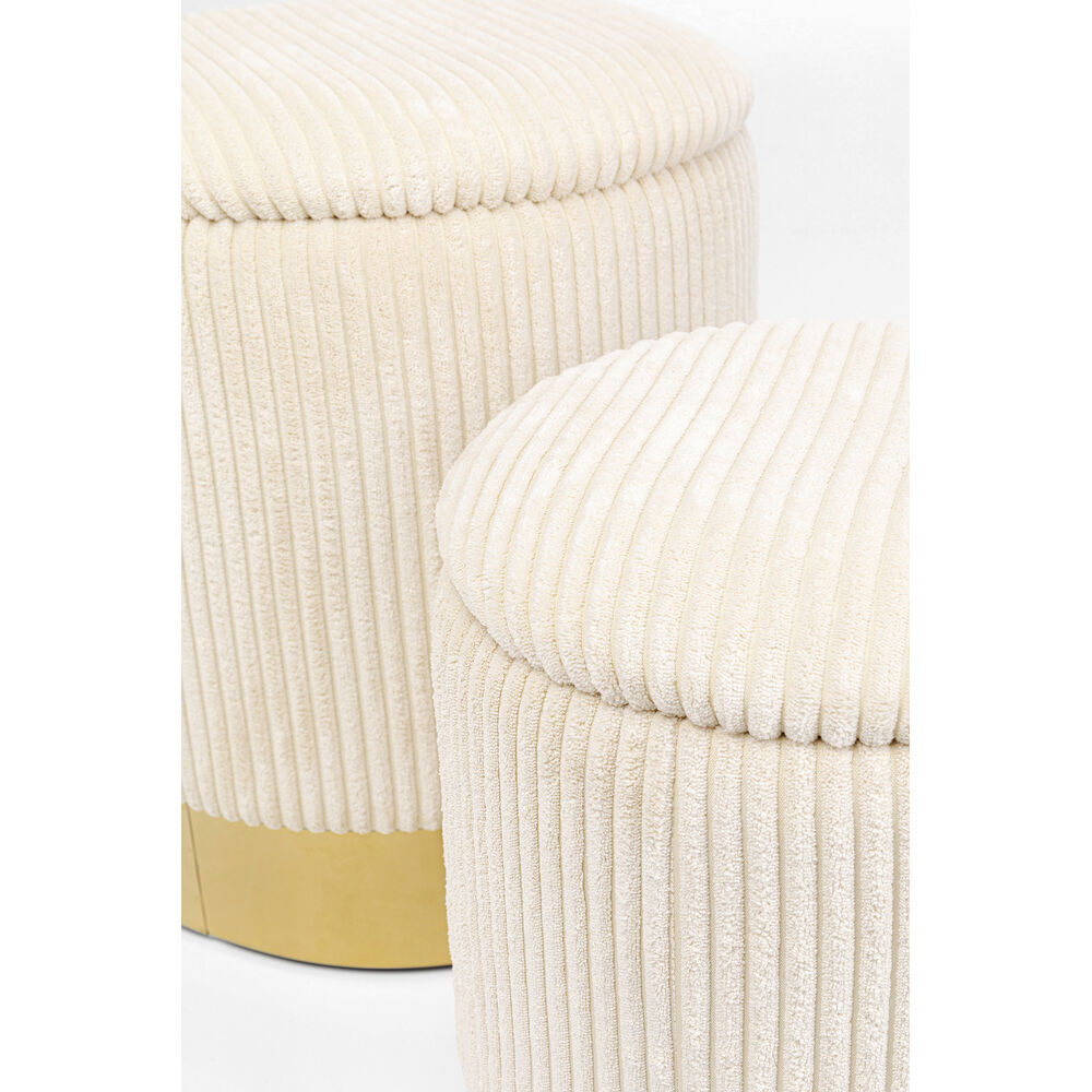 Chest stool Cherry Storage Cord Creme (2/Set)