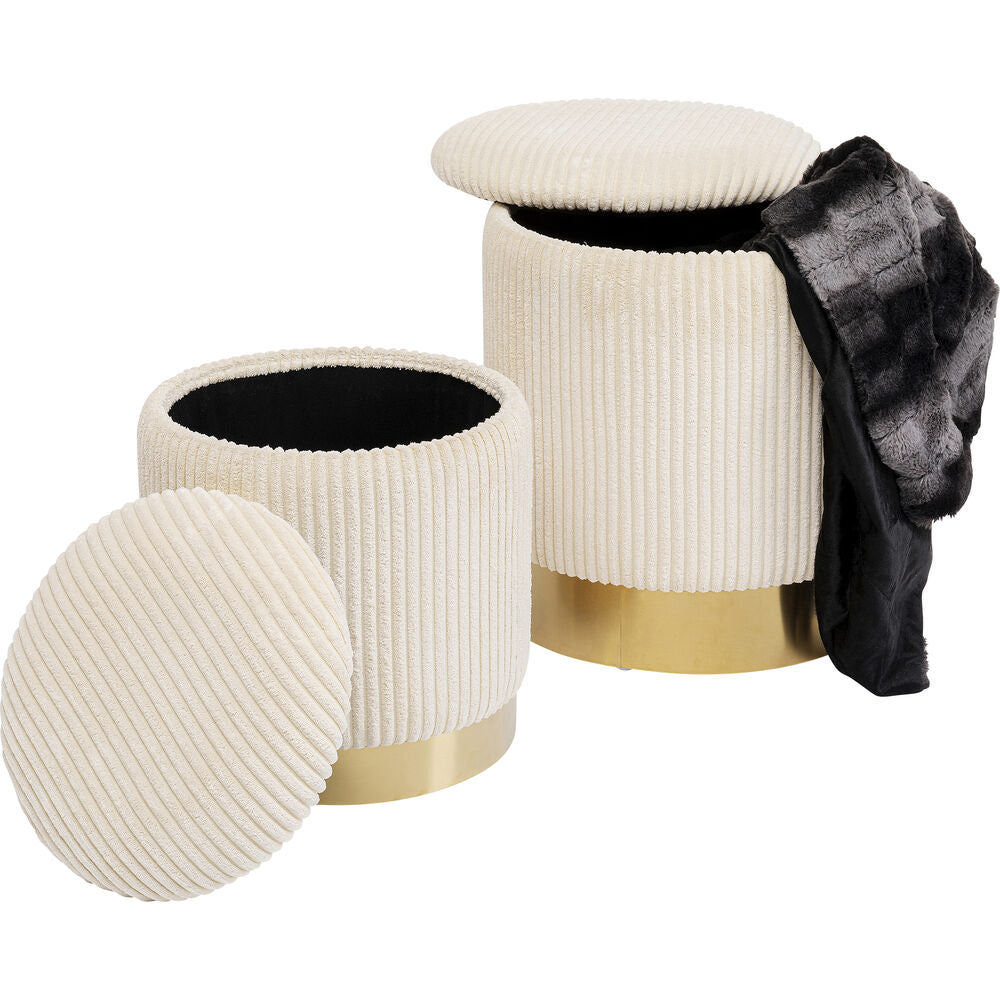 Chest stool Cherry Storage Cord Creme (2/Set)