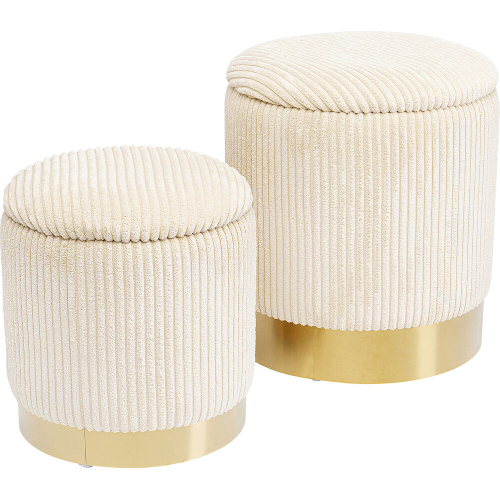 Chest stool Cherry Storage Cord Creme (2/Set)