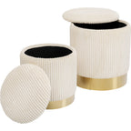 Chest stool Cherry Storage Cord Creme (2/Set)