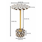 Side Table Domero Star Brown White Ø25cm