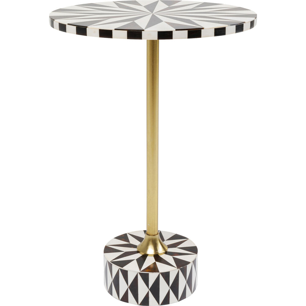 Side Table Domero Star Brown White Ø40cm