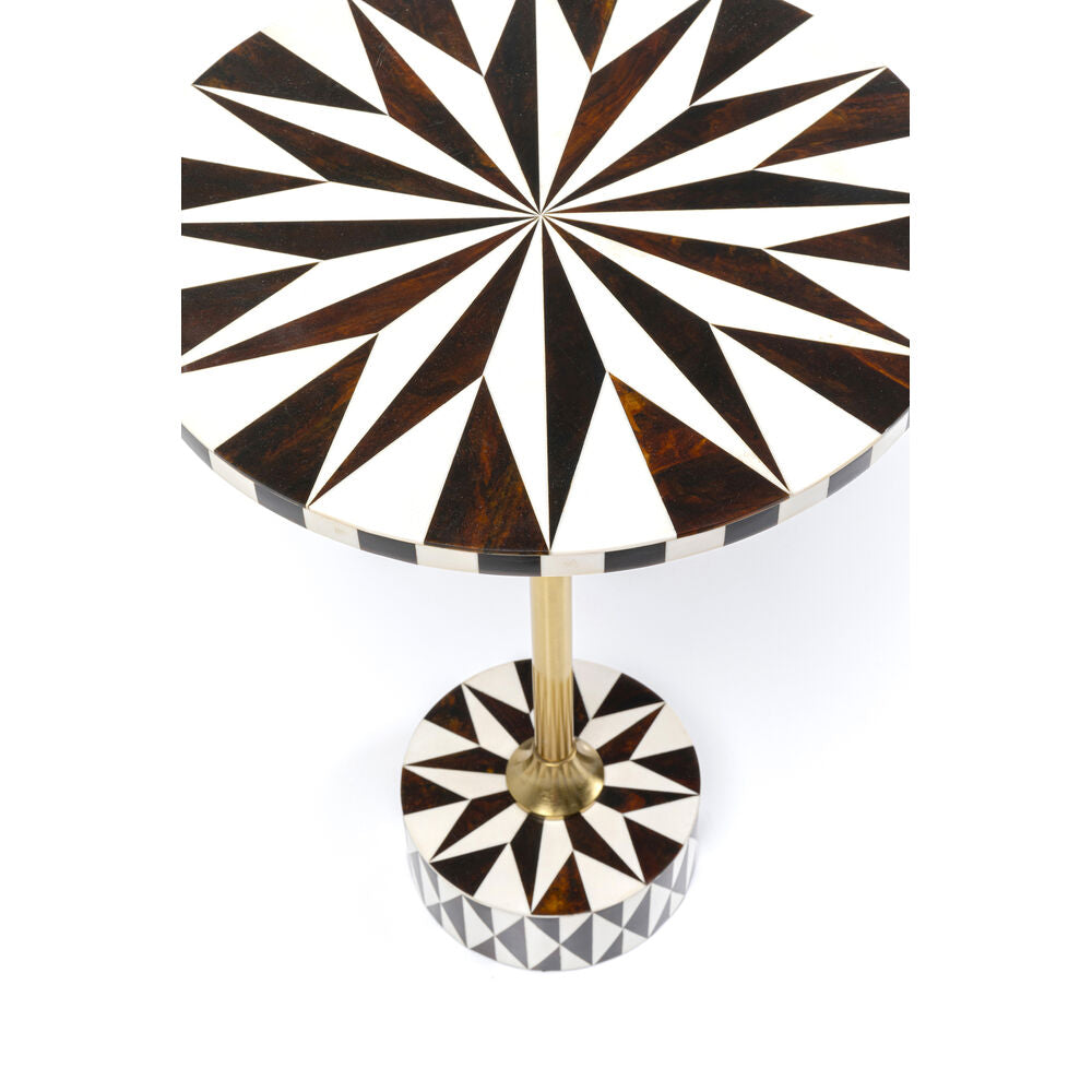 Side Table Domero Star Brown White Ø40cm