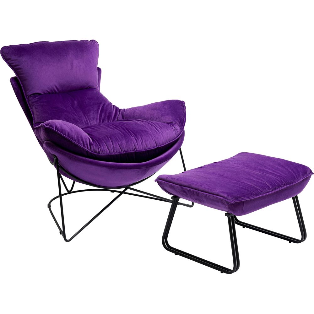 Armchair with Stool Snuggle Purple (2/