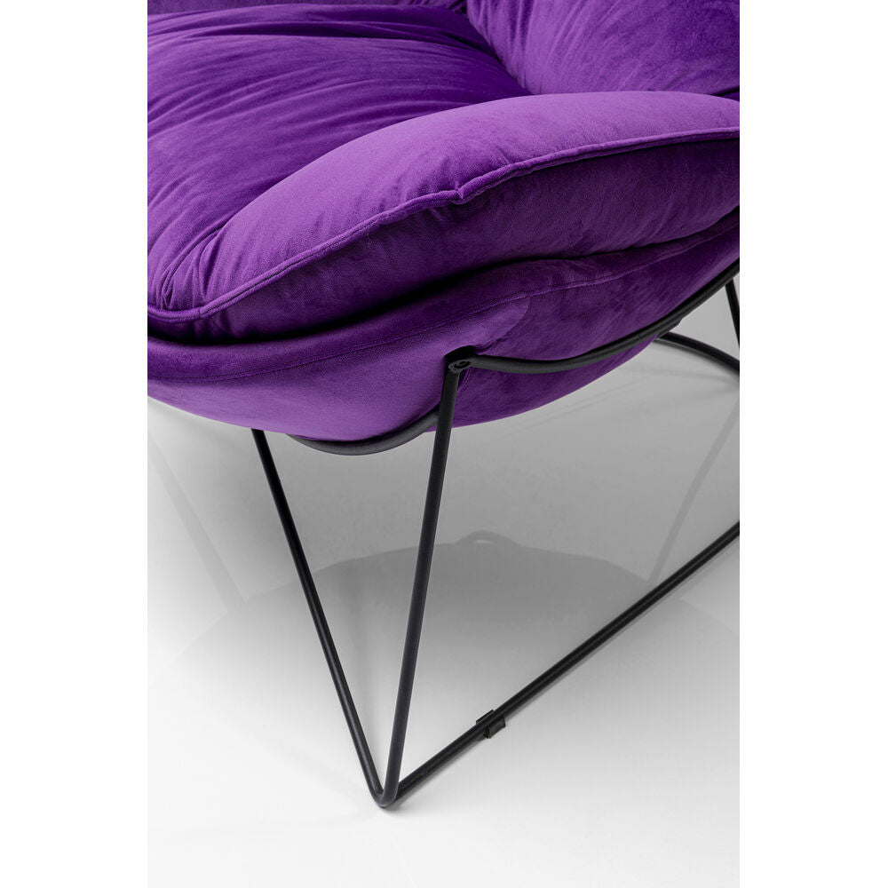 Armchair with Stool Snuggle Purple (2/