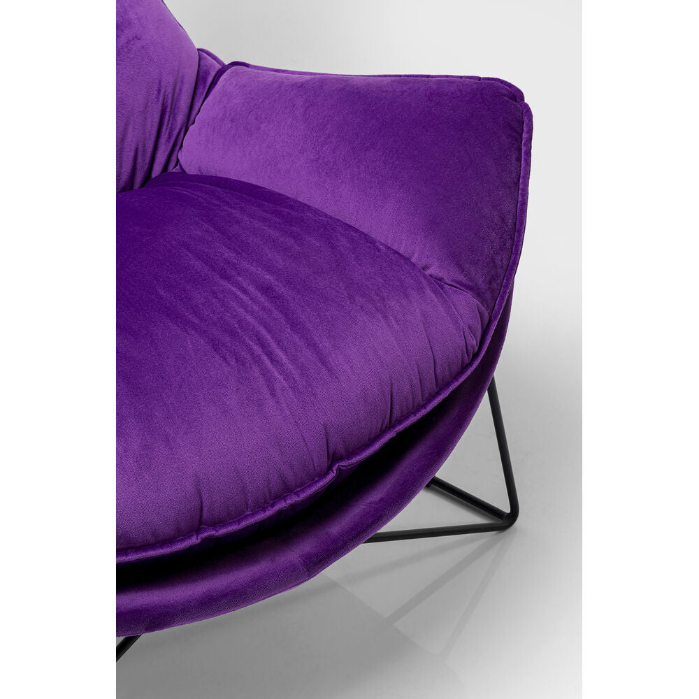 Armchair with Stool Snuggle Purple (2/