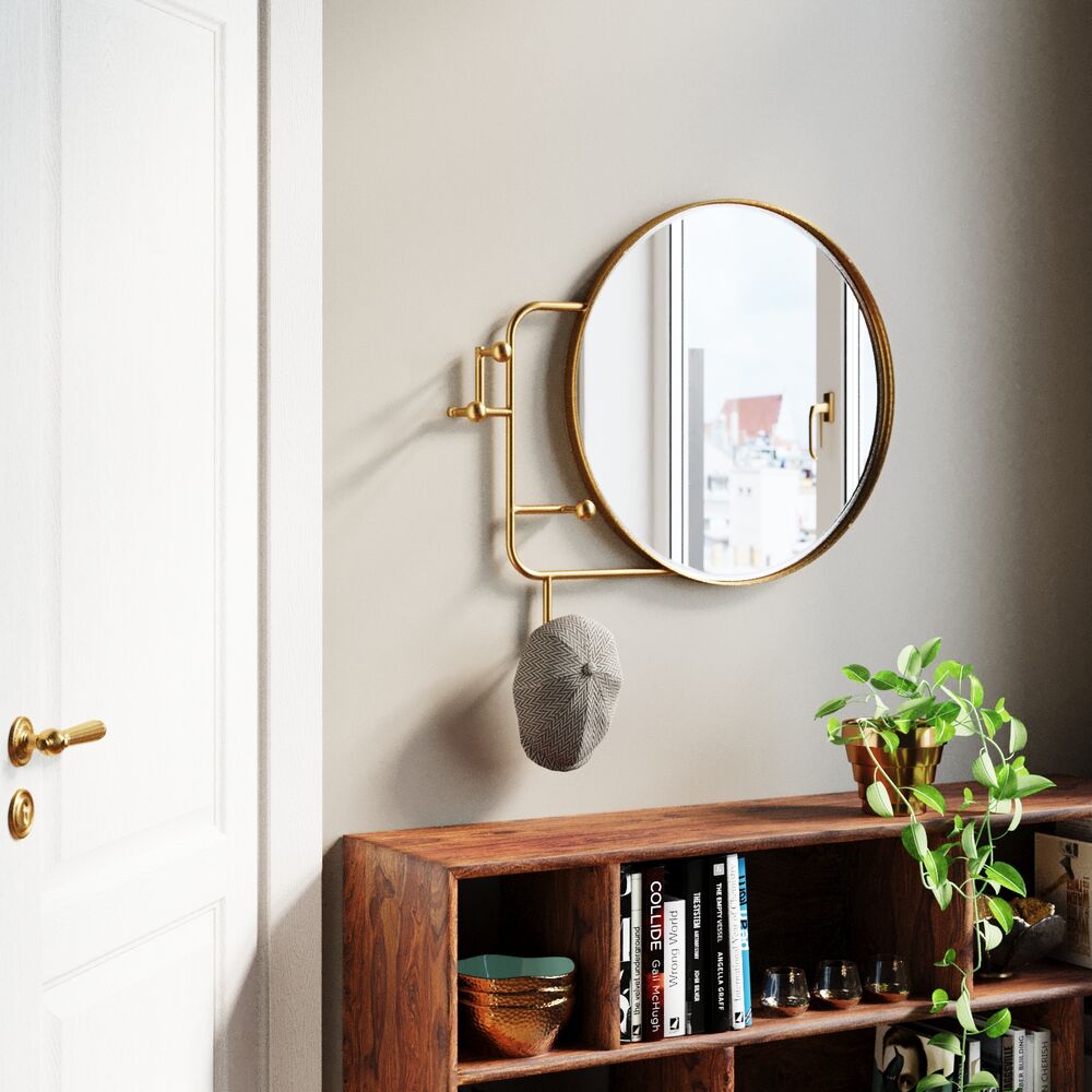 Coat Rack Tristan Mirror Ø65cm