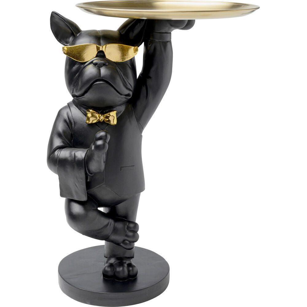 Side Table Cool Bulldog Tray Black 34x55cm