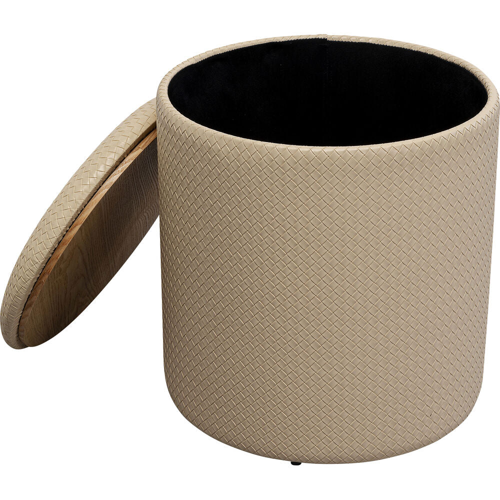 Chest stool Venezia Storage Cream Ø40cm