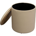 Chest stool Venezia Storage Cream Ø40cm