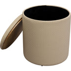 Chest stool Venezia Storage Cream Ø40cm
